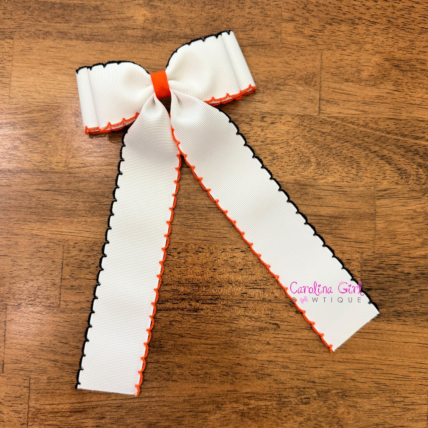 White w/Orange & Black Moonstitch