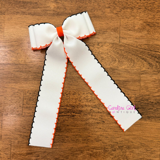 White w/Orange & Black Moonstitch