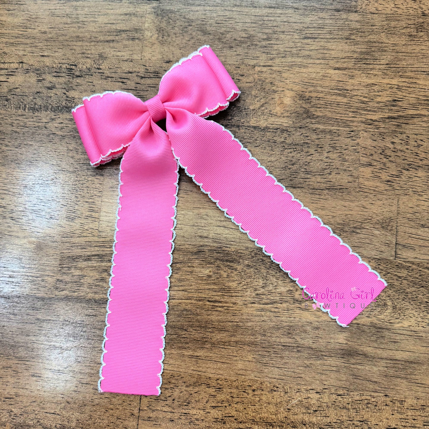 Hot Pink w/White  Moonstitch