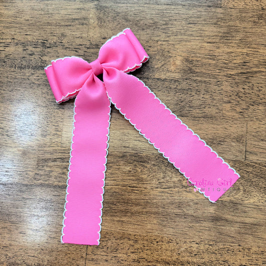 Hot Pink w/White  Moonstitch