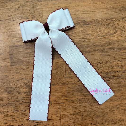White w/Maroon Moonstitch
