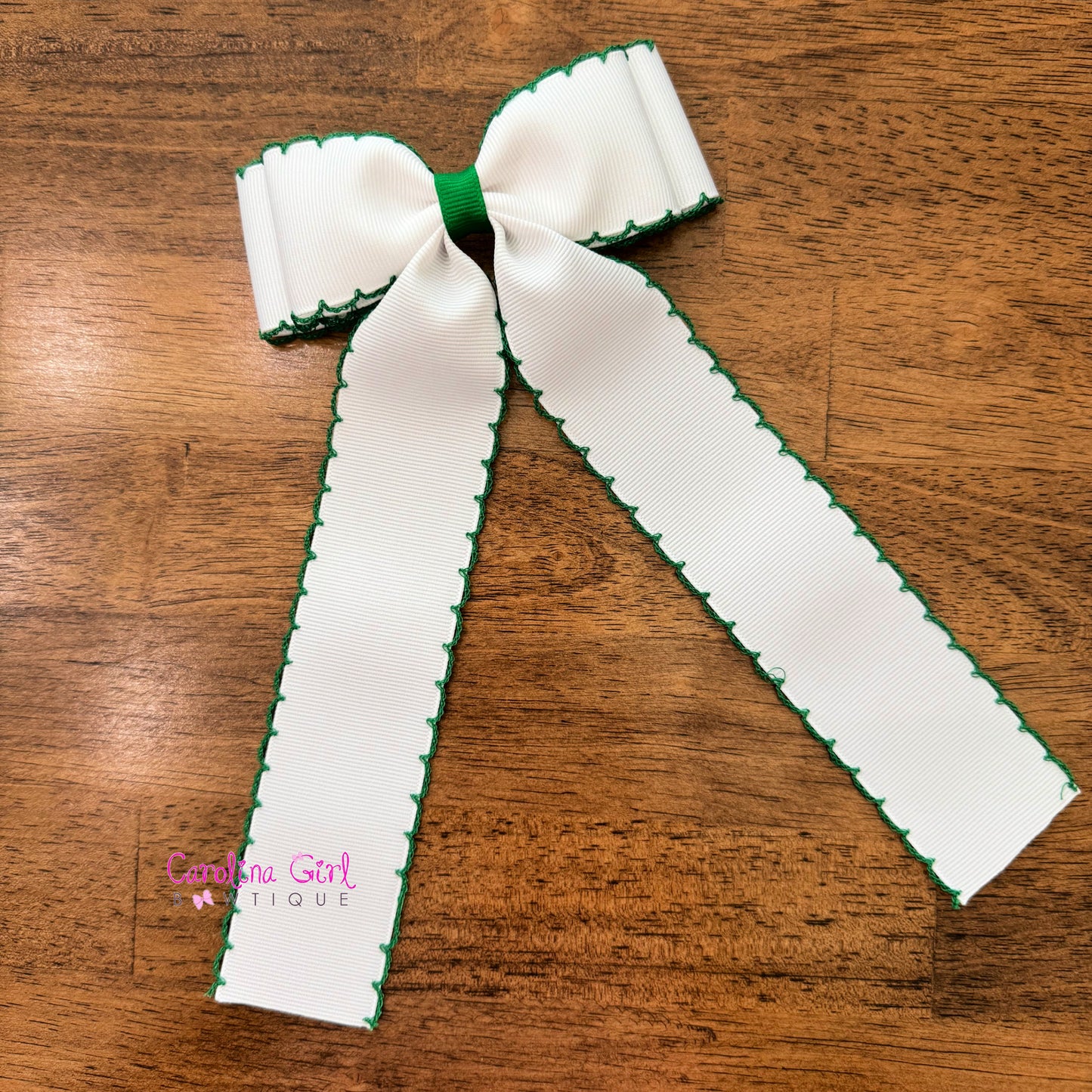White w/Green Moonstitch