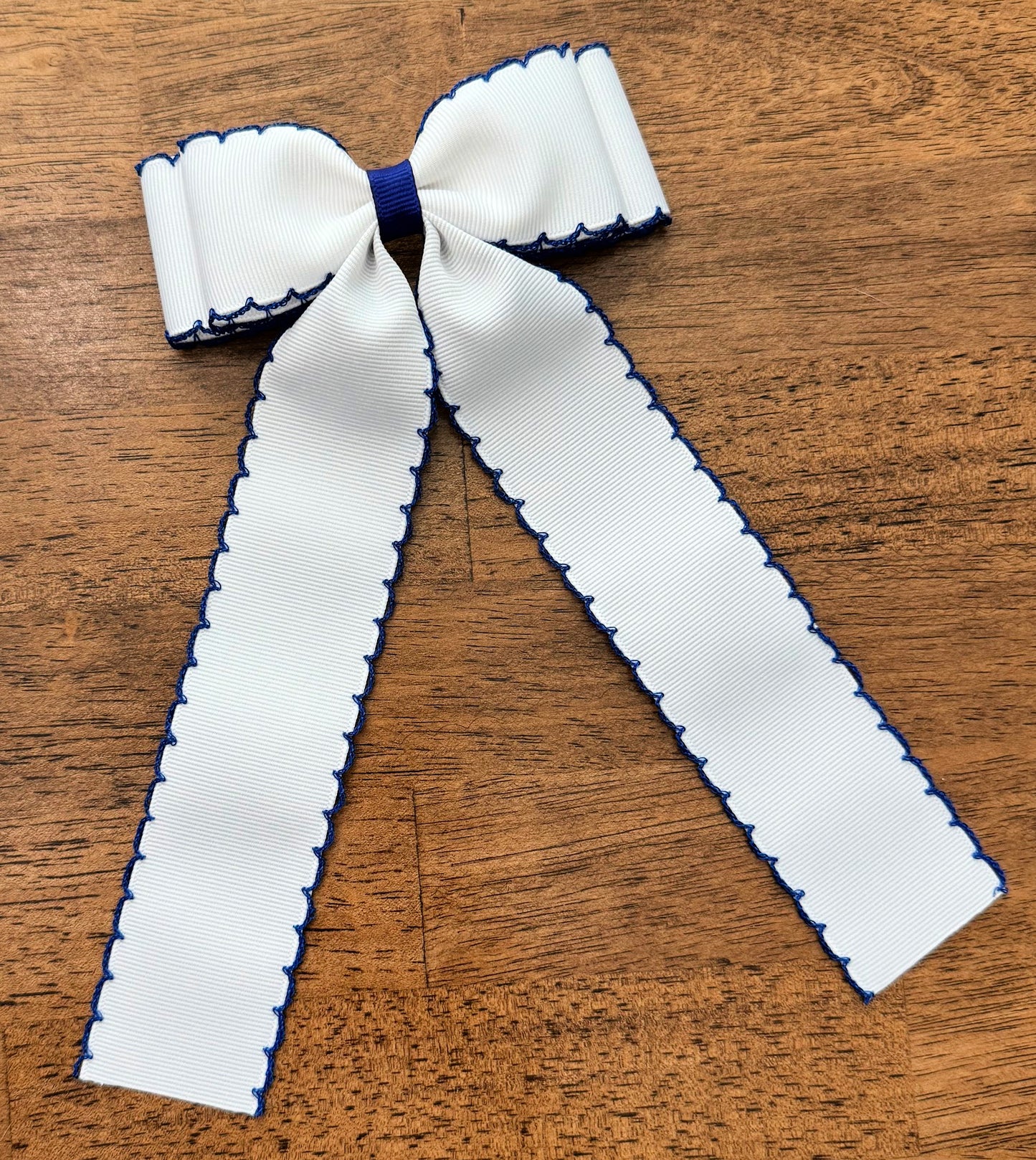 White w/Navy Moonstitch