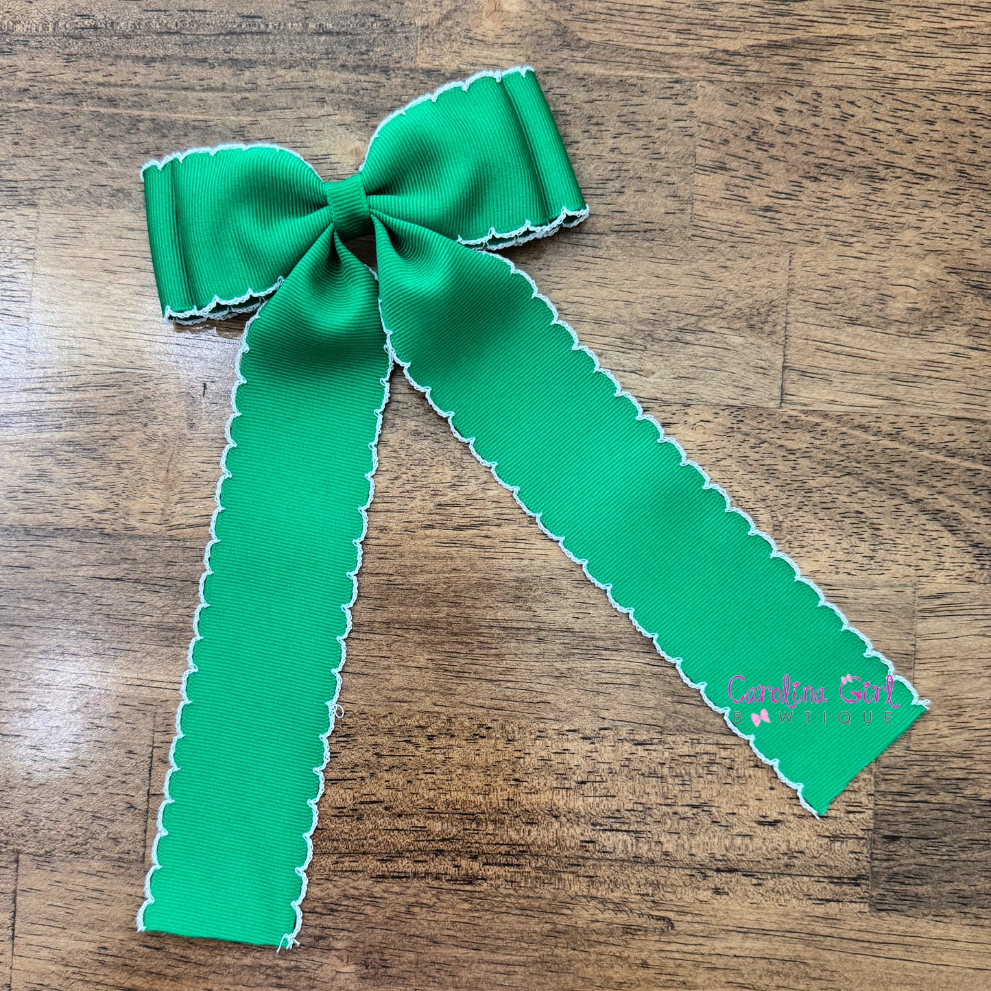 Green w/White Moonstitch