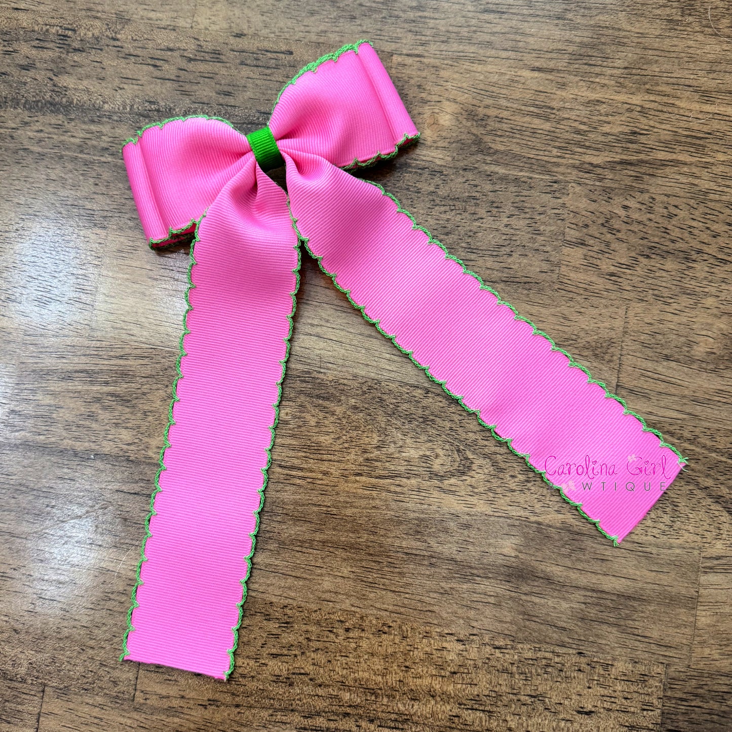 Hot Pink w/Green  Moonstitch