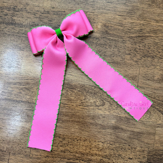 Hot Pink w/Green  Moonstitch