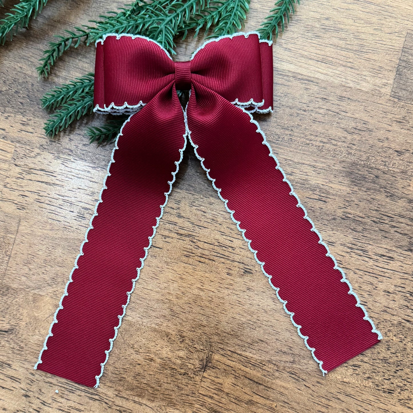 Cranberry w/White  Moonstitch
