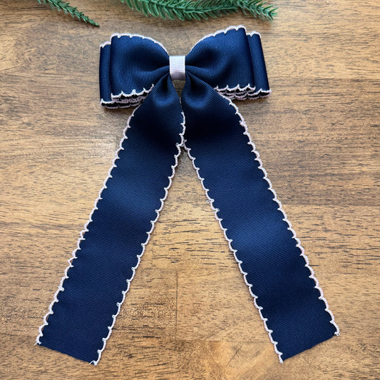 Navy w/Light Pink Moonstitch