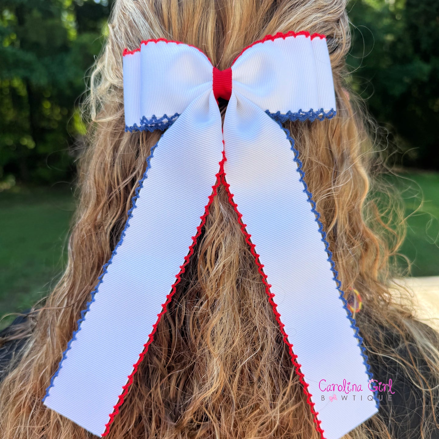 White w/Red & Royal Moonstitch