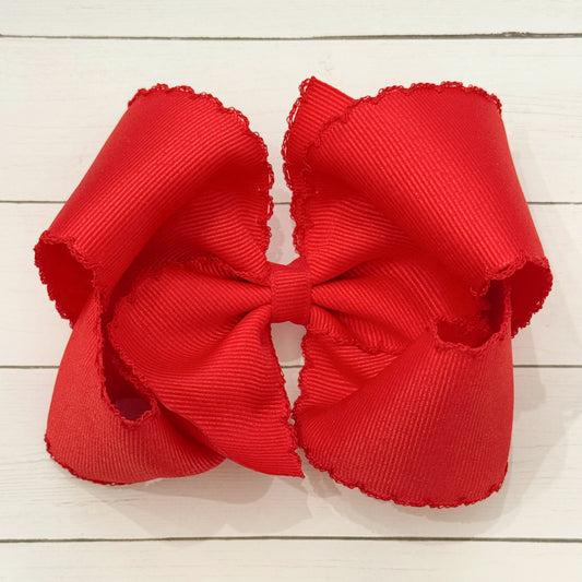 Red w/Red Moonstitch Boutique Bow
