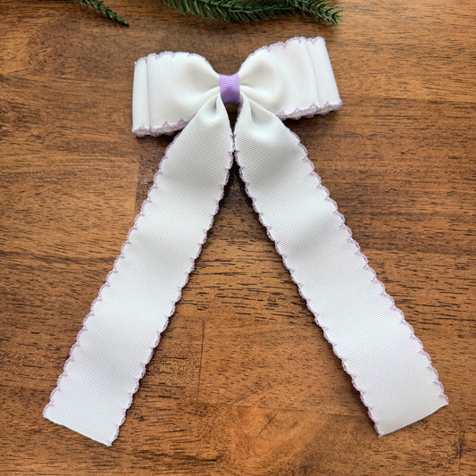 White w/Lavender Moonstitch