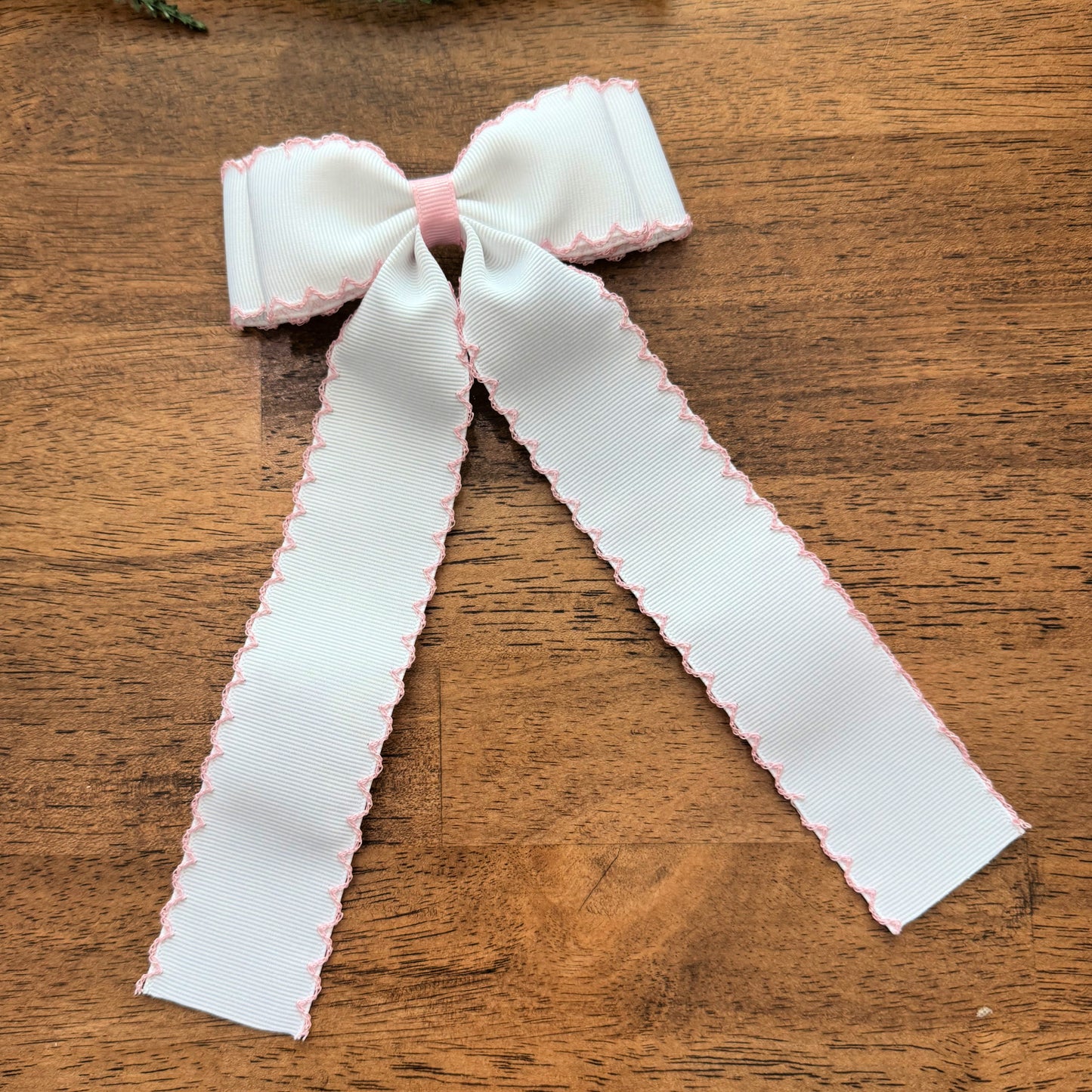 White w/Light Pink Moonstitch