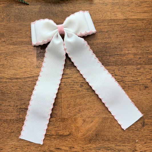 White w/Light Pink Moonstitch