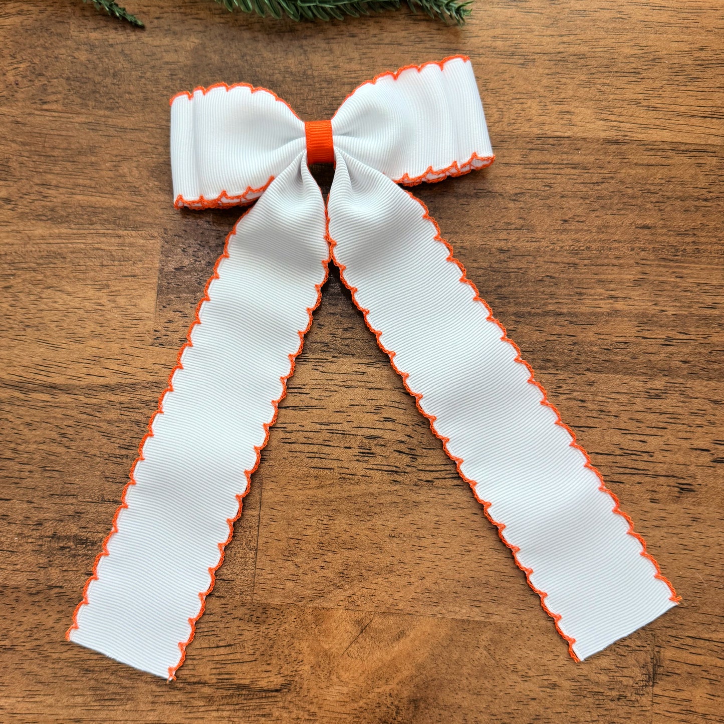 White w/Orange  Moonstitch