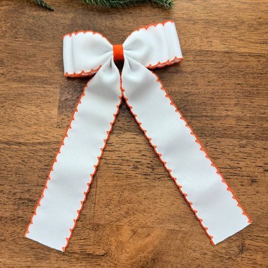 White w/Orange  Moonstitch