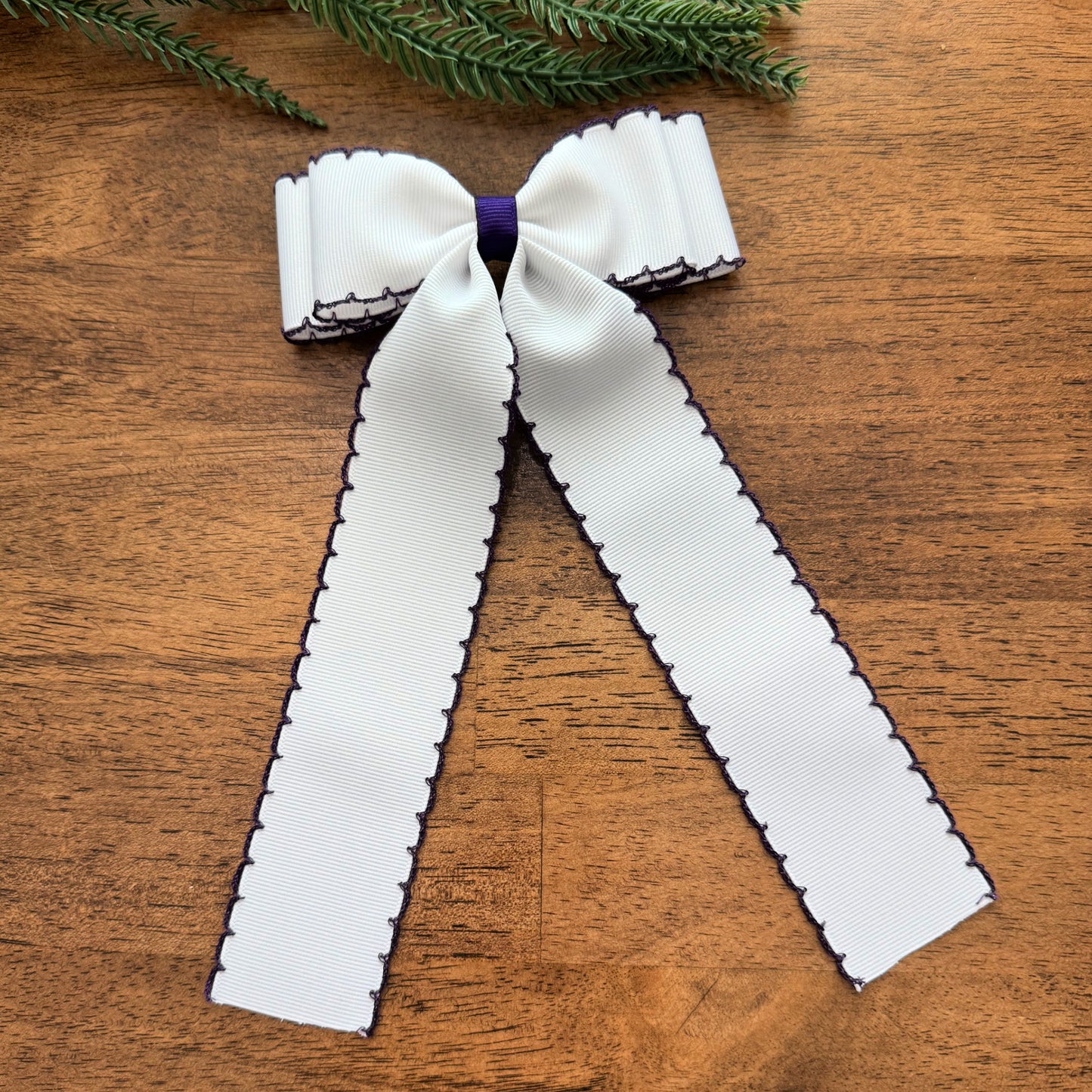 White w/Purple  Moonstitch