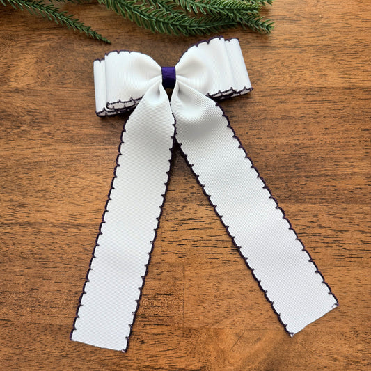 White w/Purple  Moonstitch