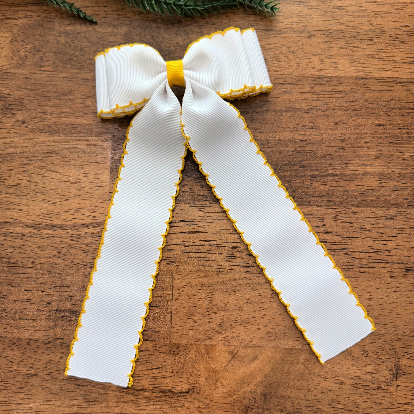 White w/Yellow  Moonstitch